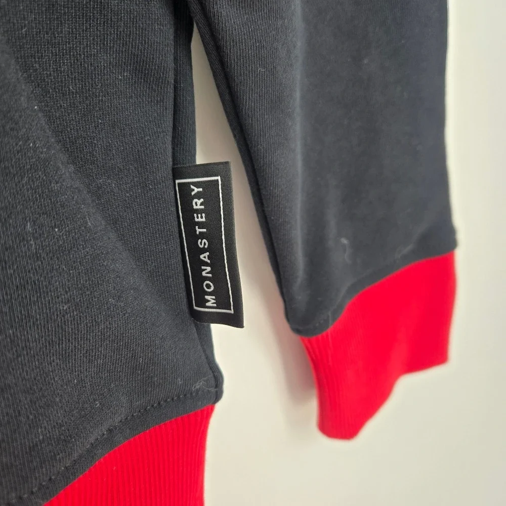 NWT Monastery Couture Sweatshirt Black Red Heart Luxury Cotton Mens M Streetwear - Picture 9 of 10
